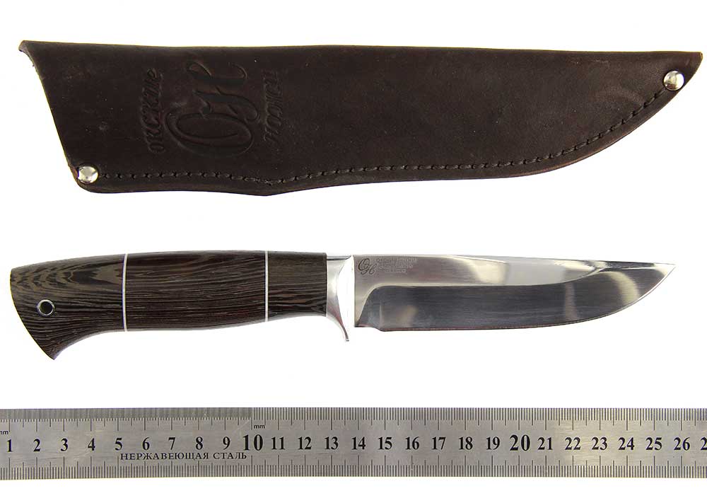 Нож Окский Белка ст.95х18 венге, граб, дюраль, фибра (6060)
