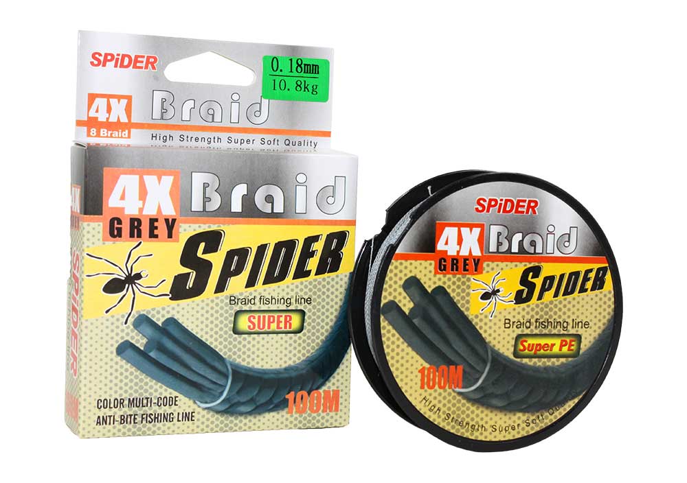 Леска плет. Spider 4X Braid Grey SUPER 0,30мм 100м