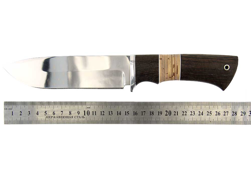 Нож Окский Кабан ст.65х13 рукоять венге, береста, дюраль, фибра (6346)