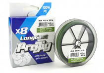 Шнур ProJig X8 Long Cast 0.14мм, 10.0кг, 100м, хаки
