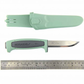 Нож Morakniv Basic 546, нерж.сталь, пласт. зеленая ручка, серая.вставка 13957