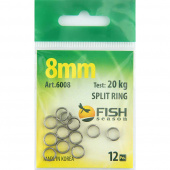 Кольцо заводное FISH d8 (20кг) (12шт)