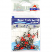 Вертлюг тройной "Marlin's" Barrel Triple Swivels style C уп.10шт. SH4010-008