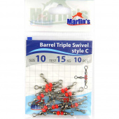 Вертлюг тройной  "Marlin's" Barrel Triple Swivels style C уп.10шт. SH4010-010