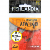 Поводок Fishlandia AFW 1x19 нитей D0.2mm, 5кг,20см (уп=2шт)