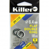Кольцо заводное Flat Double Ring 6,4*0,8мм  (1113)